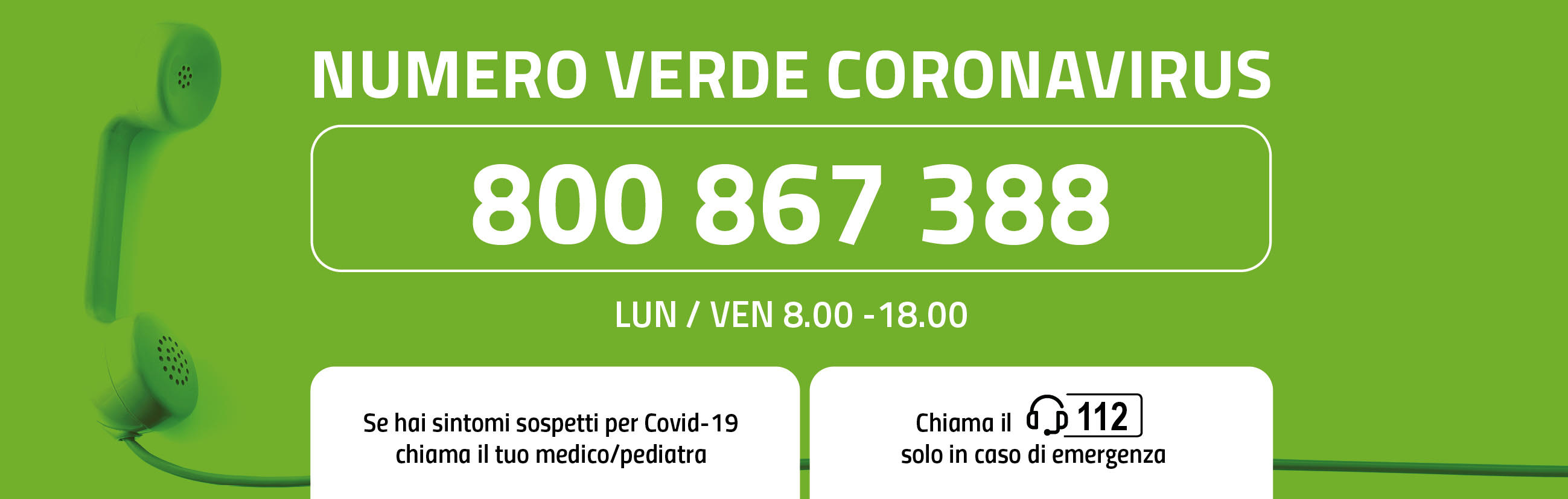 Numero verde TESTATA orizzontale