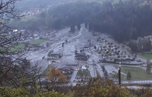 veduta dell'area di Dimaro devastata dal maltempo